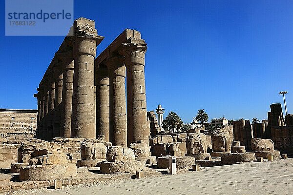 Tempel von Luxor  Säulen in der Tempelanlage  UNESCO-Weltkulturerbe  Oberägypten  Ägypten  Afrika