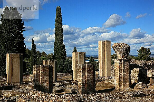Provinz Sevilla  Santiponce  archäologische Ausgrabungsstätte Italica  Gebäude der Exedra  Andalusien  Spanien  Europa