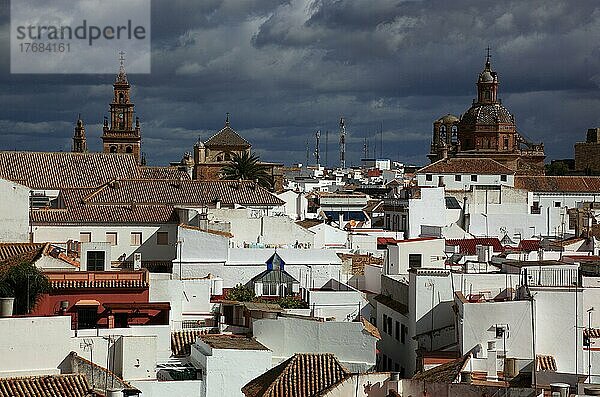 Stadt Carmona in der Provinz Sevilla  Blick vom Torre del Oro auf die historische Altstadt  Andalusien  Spanien  Europa