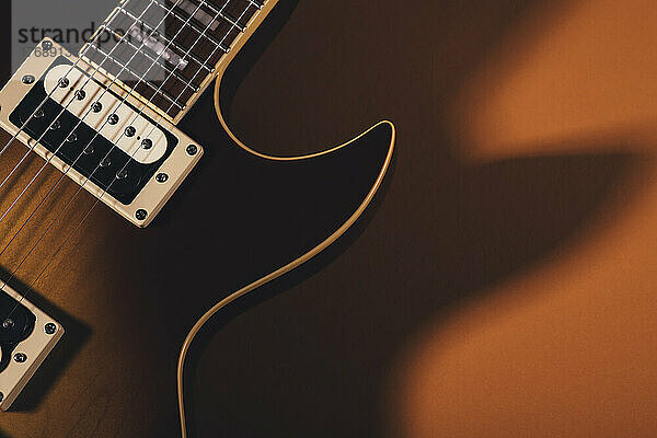Studio shot of retro styled electric guitar