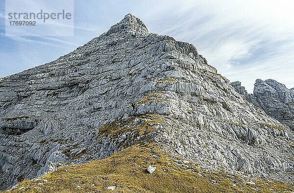 Felsiger Gipfel  Vorgipfel des Mitterhorn  Nuaracher Höhenweg  Loferer Steinberge  Tirol