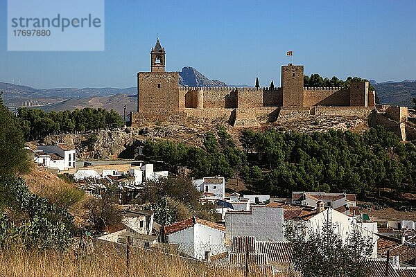 Antequera  die Burg Alcazaba  Andalusien  Spanien  Europa