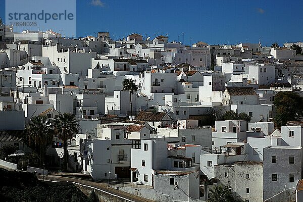 Vejer de la Frontera  Weißes Dorf in der Provinz Cadiz  Blick auf die Stadt  Andalusien  Spanien  Europa