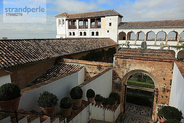 Granada  Generalife  der Sultanspalast  Patio de la Sultana  Andalusien  Spanien  Europa