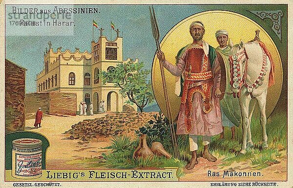 Serie Bilder aus Abessinien  Äthiopien  Palast in Harar  Ras Makonnen  digital restaurierte Reproduktion eines Sammelbildes von ca 1900  Afrika