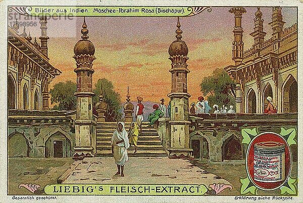 Serie Bilder aus Indien  Moschee Ibrahim Rosa  Bishapur  digital restaurierte Reproduktion eines Sammelbildes von ca 1900