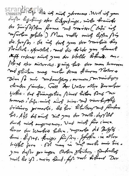 Teil des Testament von Martin Luther  Historisch  digital restaurierte Reproduktion einer Vorlage aus dem 19. Jahrhundert