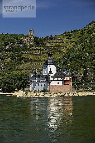 Burg Gutenfels und Burg Pfalzgrafenstein  UNESCO-Weltkulturerbe  Oberes Mittelrheintal  Kaub  Rheinland-Pfalz  Deutschland  Europa