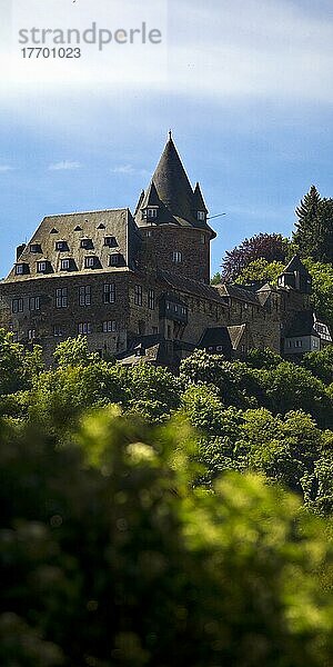 Burg Stahleck  UNESCO-Welterbe  heute eine Jugendherberge  Bacharach  Rheinland-Pfalz  Deutschland  Europa