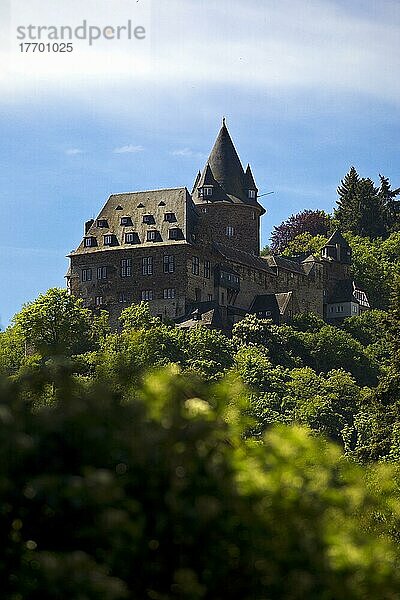 Burg Stahleck  UNESCO-Welterbe  heute eine Jugendherberge  Bacharach  Rheinland-Pfalz  Deutschland  Europa