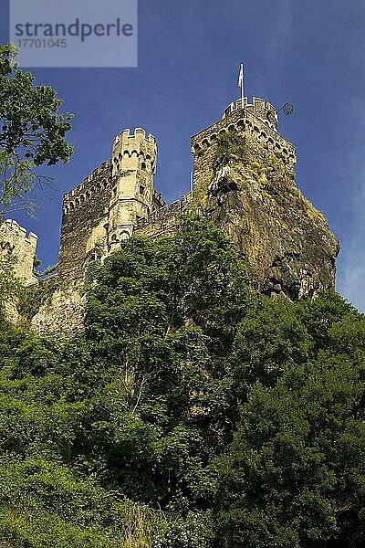 Burg Rheinstein  Teil des UNESCO-Welterbes Oberes Mittelrheintal  Trechtingshausen  Rheinland-Pfalz  Deutschland  Europa