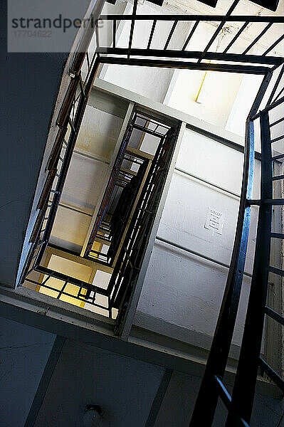 Low Angle View Of A Stairway Inside A Building; Hamburg  Deutschland