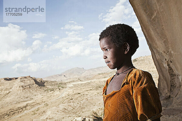 Porträt eines jungen Mädchens; Gheralta-Plateau  Region Tigray  Äthiopien