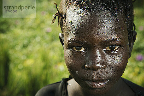 Kinder des Stammes der Nuer in der Nähe von Gambella in Westäthiopien; Äthiopien