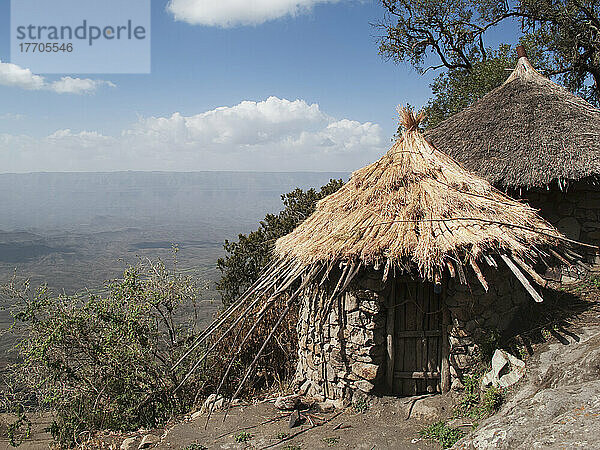 Strohhütte neben der Asheten Maryam Kirche; Lalibela  Region Asmara  Äthiopien