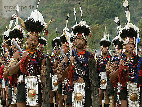Kimchungru-Stammesangehörige  Hornbill Festival; Nagaland  Indien