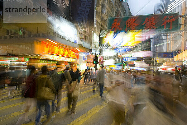 Asien  China  Hongkong  Kowloon Mongkok Street Market Night