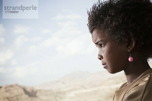 Porträt eines jungen Mädchens; Gheralta-Plateau  Region Tigray  Äthiopien