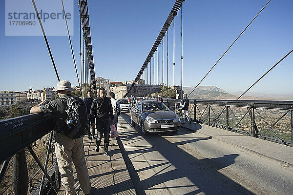 Sidi M'cid-Hängebrücke über die Schlucht des Oued Rhumel; Constantine  Algerien