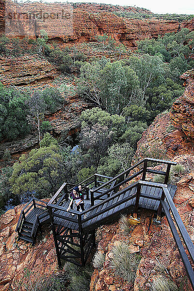 Touristen auf der Treppe im Kings Canyon; Northern Territory  Australien