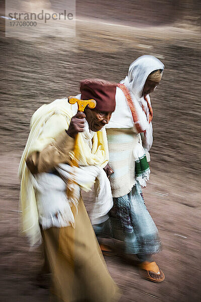 Pilger bei den orthodoxen Osterfeierlichkeiten; Lalibela  Äthiopien