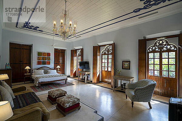 Schlafzimmer der Kreationssuite im Amrapali House of Grace  Goa  Indien; Amrapali  Goa  Indien