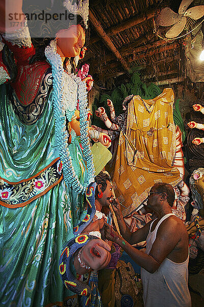 Durga-Statue aus Lehm; Kalkutta  Indien