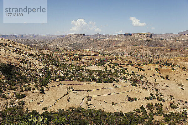 Ansicht von Ackerland; Gheralta  Region Tigray  Äthiopien