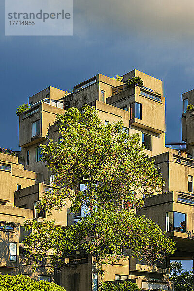 Wohnkomplex von Habitat 67 in Montreal  ein einzigartiger und geometrischer Wohnkomplex; Montreal  Quebec  Kanada