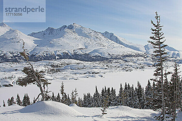 Unbenannte Berge rund um die Bc/Alaska-Grenze im Winter