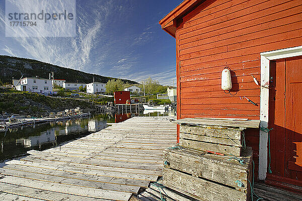 Blick auf Hafen und Dorf  Salvage  Neufundland