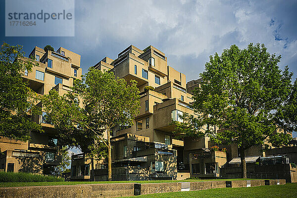 Wohnkomplex von Habitat 67 in Montreal  ein einzigartiger und geometrischer Wohnkomplex; Montreal  Quebec  Kanada