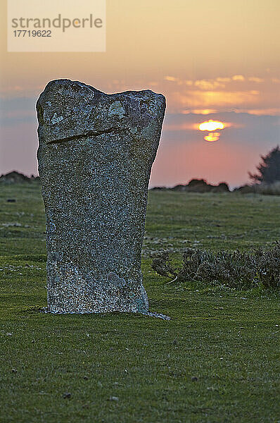 Die Hurlers Stone Circles  Bodmin Moor  nahe Liskeard  Cornwall  Großbritannien; Cornwall  Großbritannien