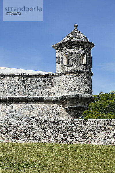 Außenmauern der Festung von San Jose el Alto  Campeche  Mexiko; Campeche  Bundesstaat Campeche  Mexiko