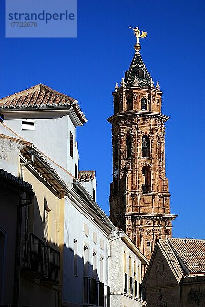 Stadt Antequera  Kirche San Sebastian in der Innenstadt  Andalusien  Spanien  Europa