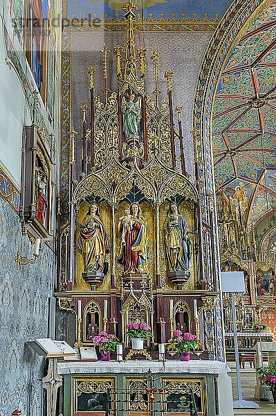 Seitenaltar  St. Pelagius  neugotische Kirche  Weitnau  Allgäu  Bayern  Deutschland  Europa