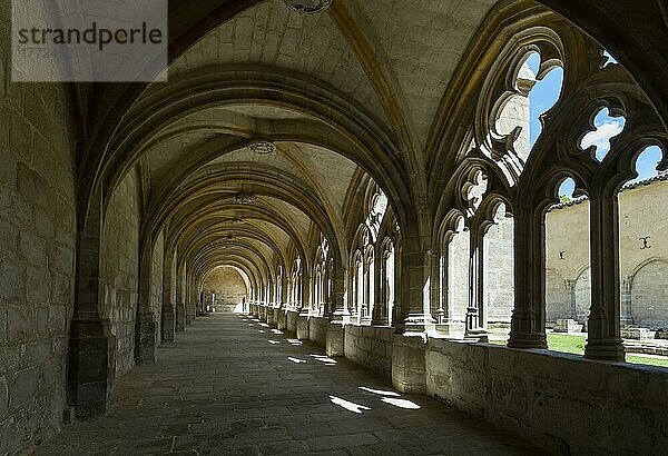 Kreuzgang der Abtei Saint-Robert von La Chaise Dieu. Departement Haute Loire. Auvergne Rhône-Alpes. Frankreich