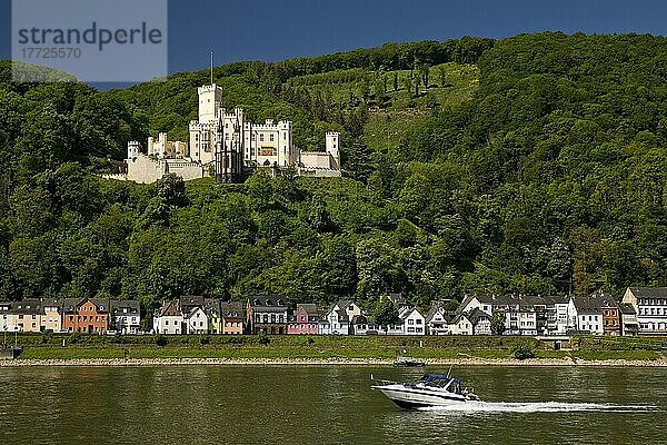 Neugotisches Schloss Stolzenfels  Rheinromantik  UNESCO-Weltkulturerbe  Oberes Mittelrheintal  Koblenz  Rheinland-Pfalz  Deutschland  Europa