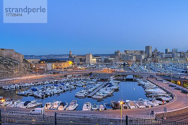 Alter Hafen  Marseille  Provence-Alpes-Cote d'Azur  Frankreich  Mittelmeer  Europa