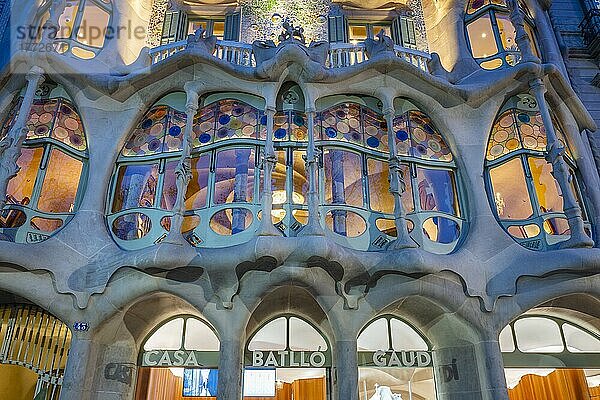 Antoni Gaudi  Casa Batlo  UNESCO-Weltkulturerbe  Barcelona  Katalonien  Spanien  Europa