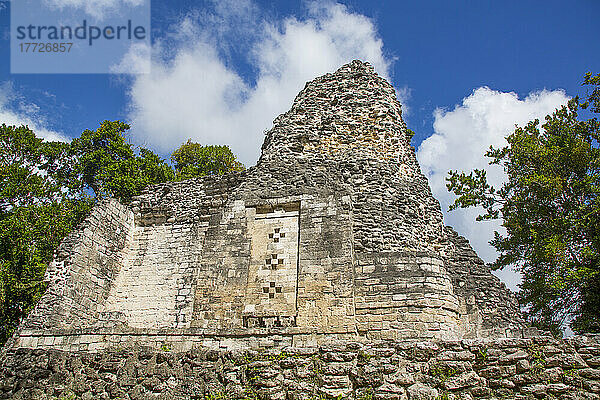 Structure 1  Mayan Ruins  Chicanna Archaeological Zone  Campeche State  Mexico  North America