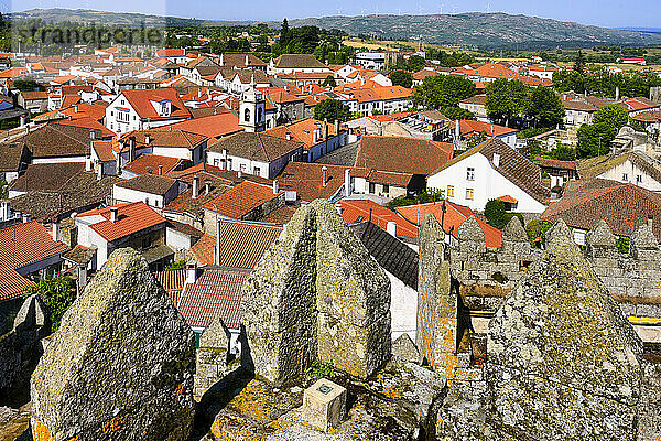 Altstadt von Trancoso von der Burgmauer aus gesehen  Trancoso  Serra da Estrela  Centro  Portugal  Europa