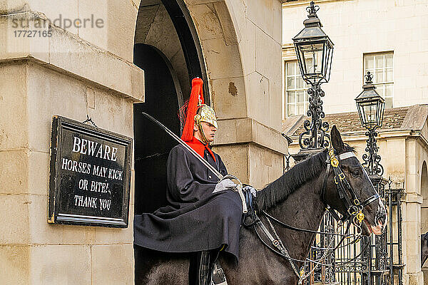 Queens Life Guard  Horse Guards  Whitehall  London  England  Vereinigtes Königreich  Europa