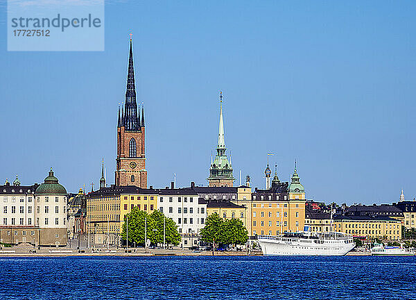 Blick auf die Insel Riddarholmen  Stockholm  Stockholms län  Schweden  Skandinavien  Europa