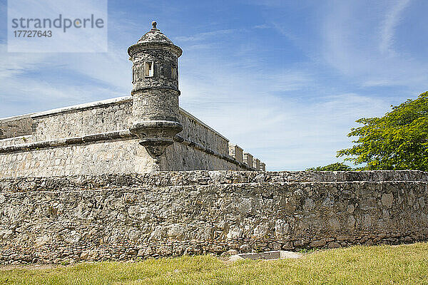 Außenmauern  Fort San Jose  Campeche  Bundesstaat Campeche  Mexiko  Nordamerika