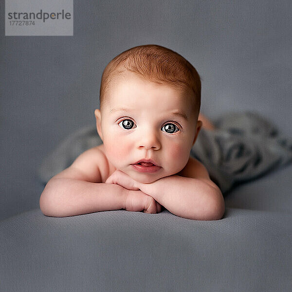 Portrait of a baby  studio shot  United Kingdom  Europe