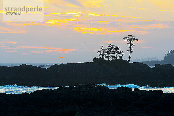 Sonnenuntergang  Ucluelet  Vancouver Island  British Columbia  Kanada  Nordamerika