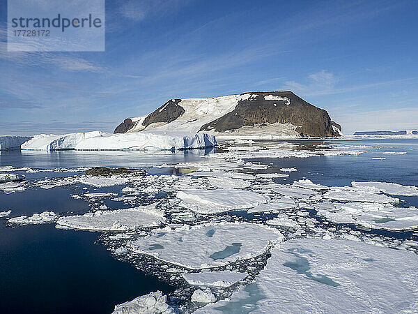 Eis erstickt die Gewässer rund um James Ross Island und Lockyer Island  das Weddellmeer  die Antarktis und die Polarregionen