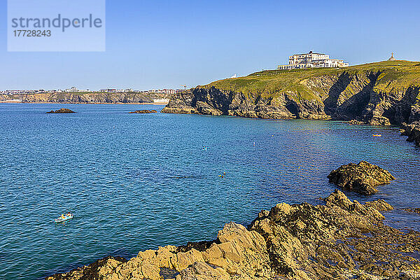 Blick vom South West (SW) Coast Path  Newquay  Cornwall  England  Vereinigtes Königreich  Europa