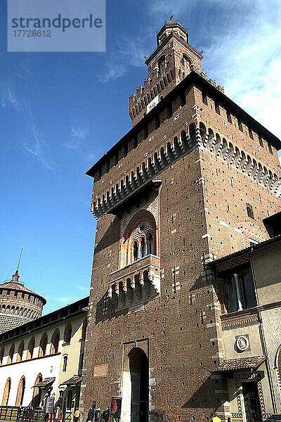Der Sforzesco-Turm  Mailand  Lombardei  Italien  Europa